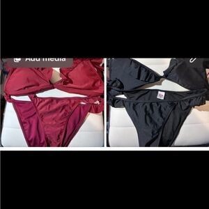 2 sets- Maroon  and Black Bikini Sets